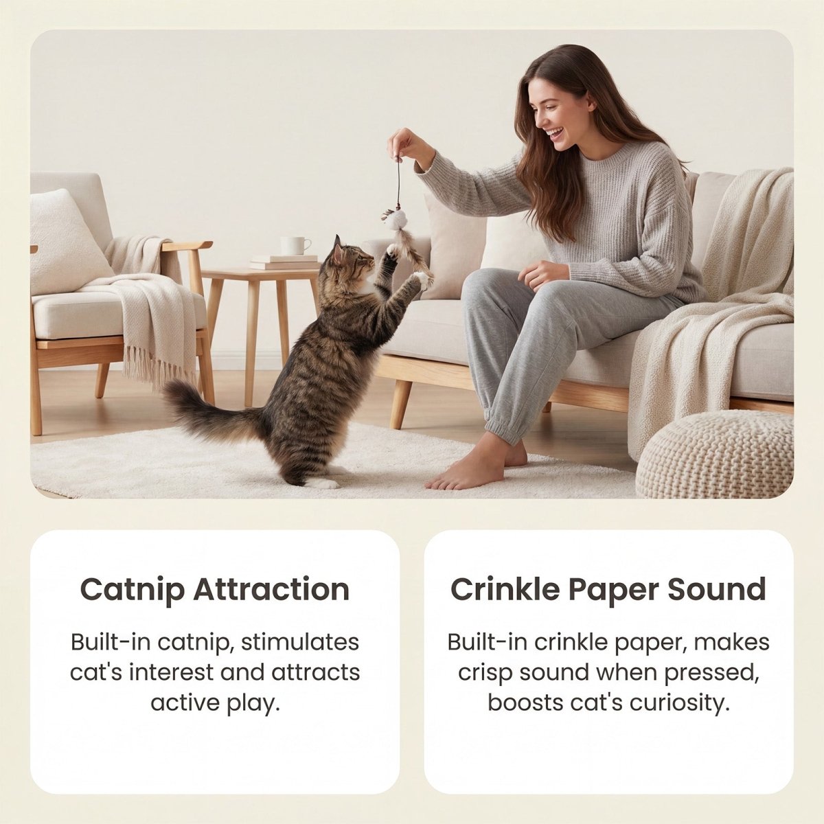 Catnip Waffle Cat Toy – Crinkle Sound, Durable Chew & Bite Toy for Indoor Cats, Stress Relief - Upkinify Inc. All Rights Reserved