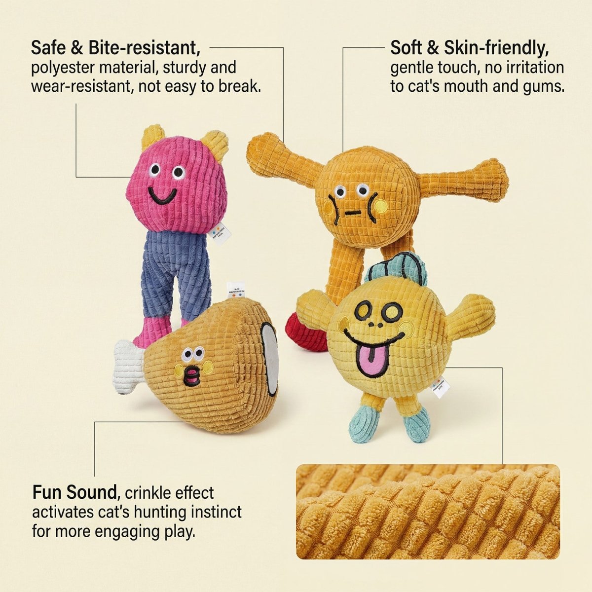Catnip Waffle Cat Toy – Crinkle Sound, Durable Chew & Bite Toy for Indoor Cats, Stress Relief - Upkinify Inc. All Rights Reserved