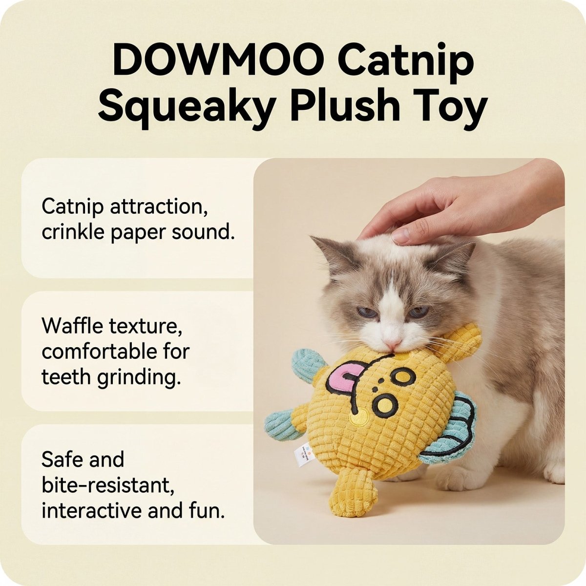 Catnip Waffle Cat Toy – Crinkle Sound, Durable Chew & Bite Toy for Indoor Cats, Stress Relief - Upkinify Inc. All Rights Reserved