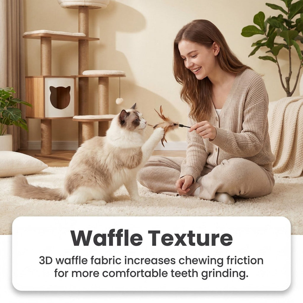 Catnip Waffle Cat Toy – Crinkle Sound, Durable Chew & Bite Toy for Indoor Cats, Stress Relief - Upkinify Inc. All Rights Reserved