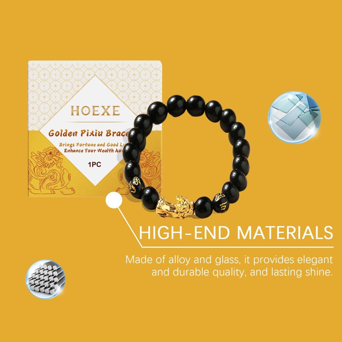 Gold Pixiu Beaded Bracelet – Lucky Wealth Charm, Couples Bracelet for Men & Women, Daily Wear - Upkinify Inc. All Rights Reserved