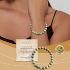 Green Sandalwood Bracelet – Natural Wood Beads, Peace & Balance Charm, Meditation Jewelry for Daily Wear - Upkinify Inc. All Rights Reserved