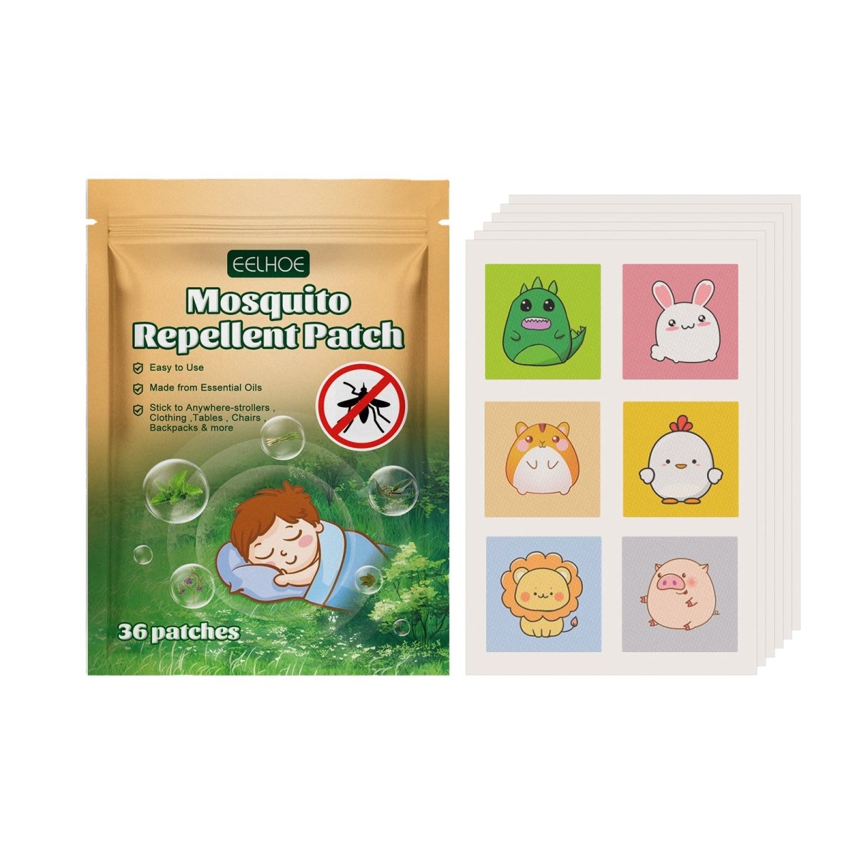 Kids Mosquito Repellent Patches – Natural Peppermint & Comfrey, Safe Baby Bug Stickers for Outdoor & Camping - Upkinify Inc. All Rights Reserved