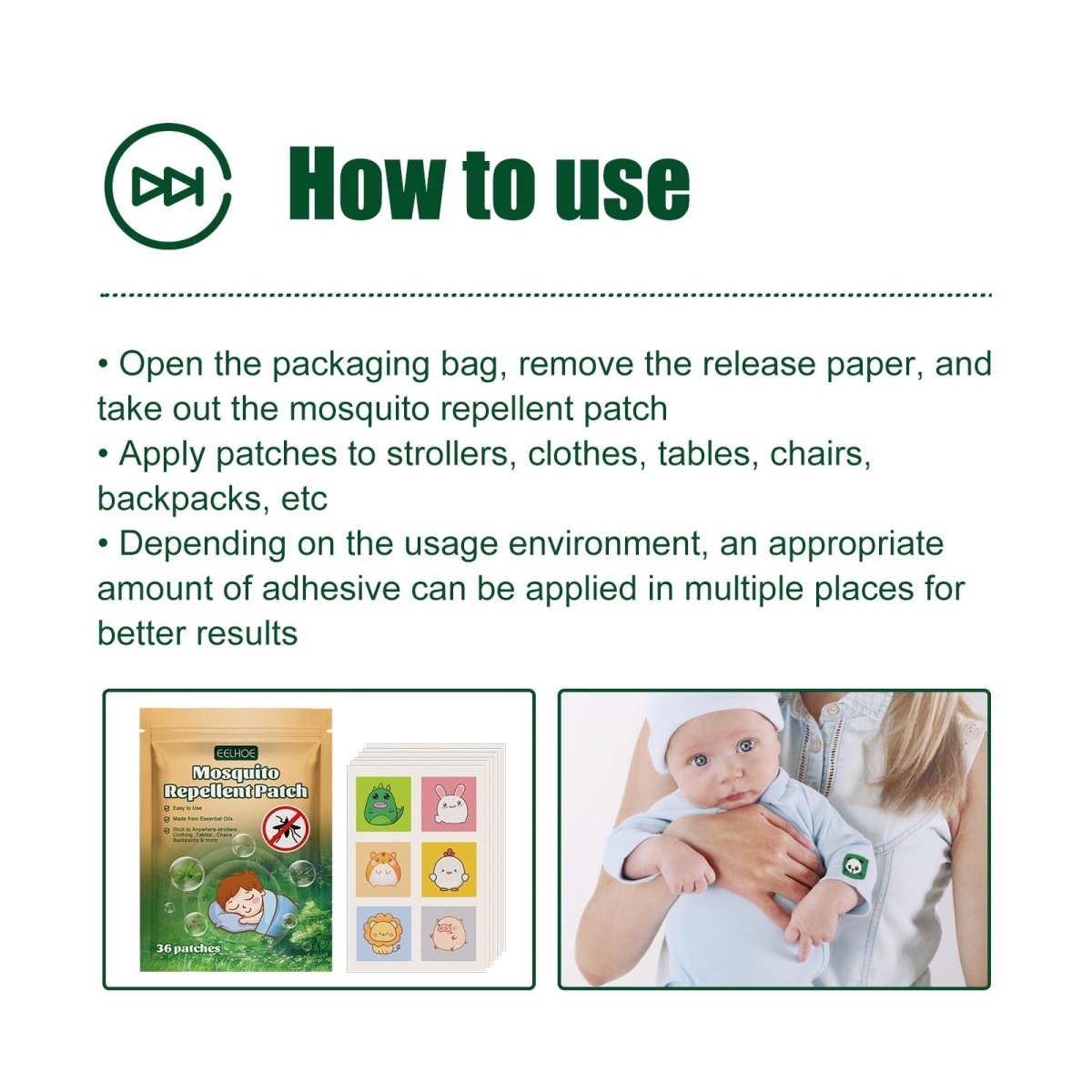 Kids Mosquito Repellent Patches – Natural Peppermint & Comfrey, Safe Baby Bug Stickers for Outdoor & Camping - Upkinify Inc. All Rights Reserved
