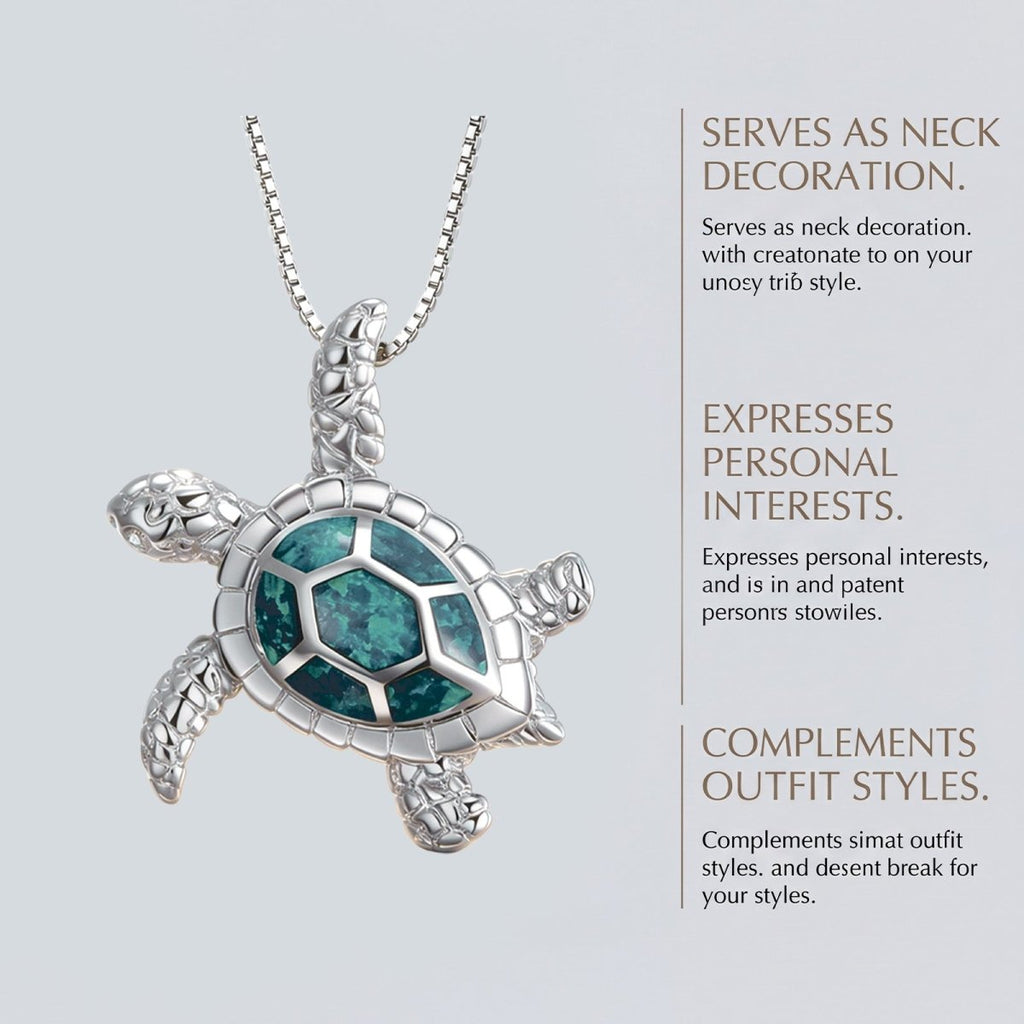 Ocean Turtle Necklace – Zinc Alloy, Waterproof, Hypoallergenic, Unisex Beach Jewelry for Daily Wear - Upkinify Inc. All Rights Reserved