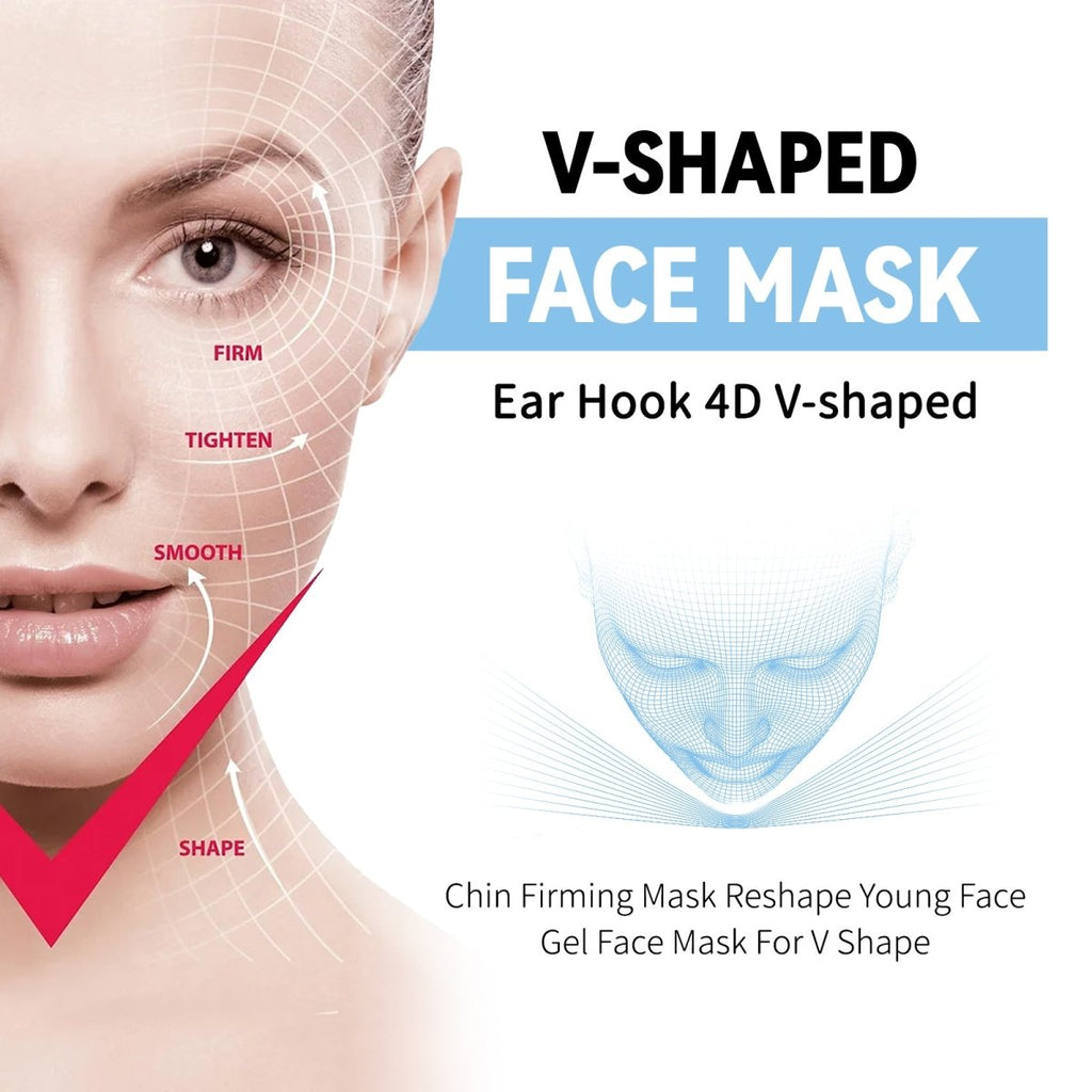 V Shape Face Lifting Mask – Collagen Firming, Double Chin Tightening, Jawline Contour Slimming Mask - Upkinify Inc. All Rights Reserved