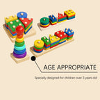 Wooden Stacking & Sorting Toy – Geometric Shape Blocks, Montessori Educational Toy for Toddlers - Upkinify Inc. All Rights Reserved