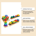 Wooden Stacking & Sorting Toy – Geometric Shape Blocks, Montessori Educational Toy for Toddlers - Upkinify Inc. All Rights Reserved