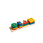 Wooden Stacking & Sorting Toy – Geometric Shape Blocks, Montessori Educational Toy for Toddlers - Upkinify Inc. All Rights Reserved